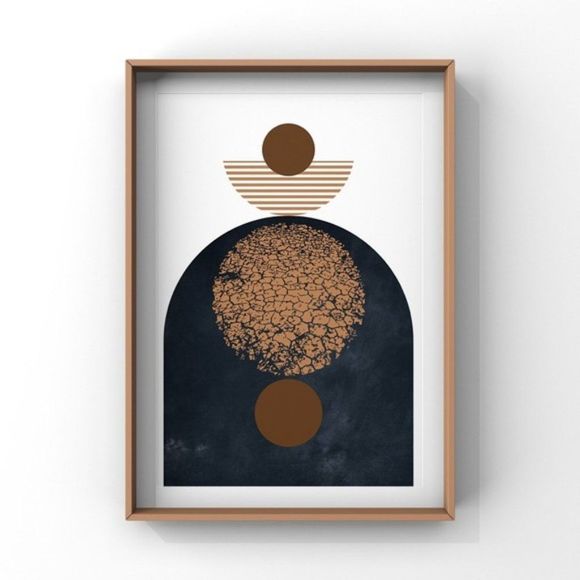 Scandinavian modern MCM boho modern art print - Picture 1 of 4